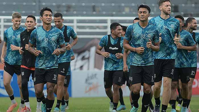 Skuad Borneo FC tengah berlatih jelang laga menghadapi Persikabo.