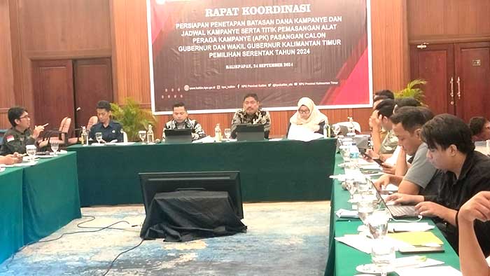 ATURAN: Rapat penetapan dana kampanye paslon ditetapkan KPU Kaltim sebesar Rp 157 miliar.