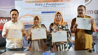 Penandatanganan kesepakatan kemitraan antara FISIP Unmul dengan Dinas Perpustakaan dan Kearsipan (DPK) Kaltim.