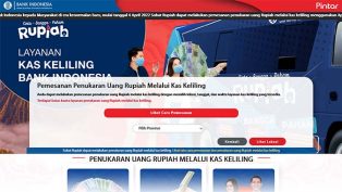 Tangkapan layar menu penukaran uang rupiah di laman aplikasi PINTAR milik Bank Indonesia.